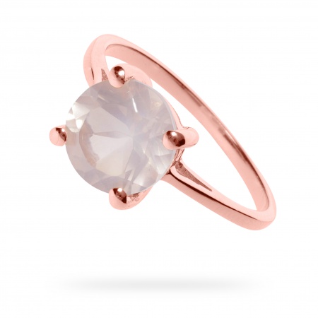 Ring &quot;Circle&quot; Rosenquarz, rotgold plattiert Test