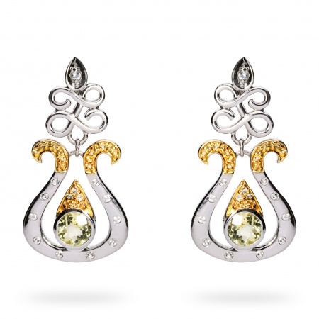 Earrings &#039;Charity&#039; with Lemon-Quartz Test